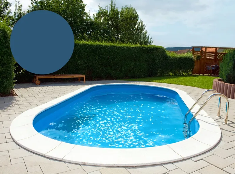 BWT Poolfolie Oval 900 x 500 x 150 cm - Adriablau - Stärke 0,8 mm / mit Einhängebiese P1